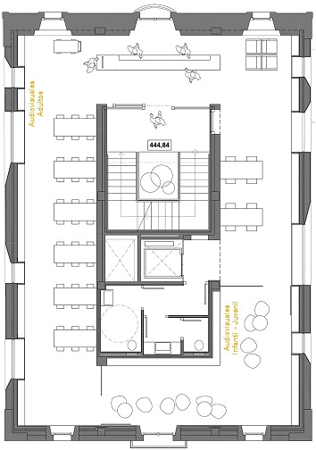 Plano de la primera planta de la biblioteca de Lardero